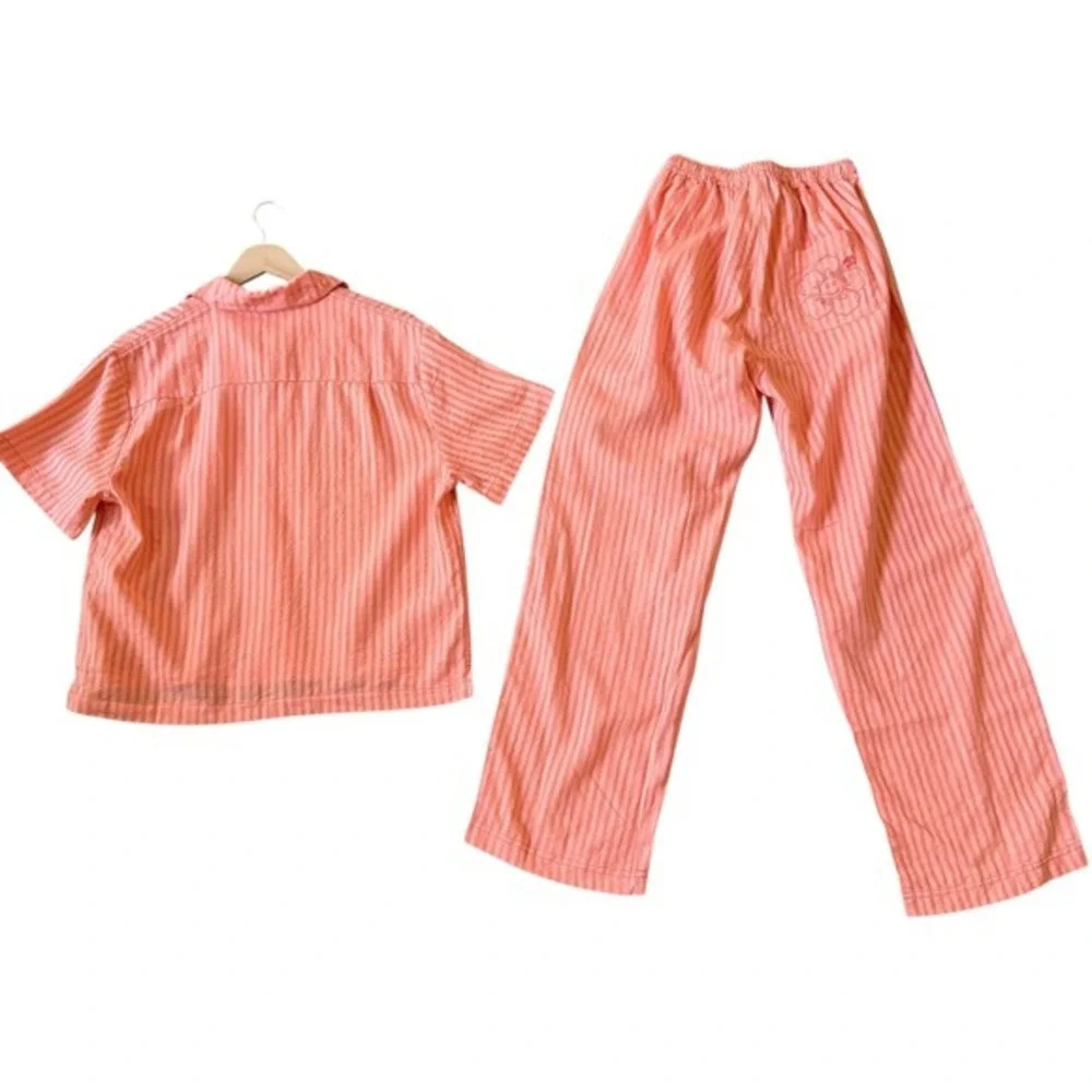NWT Emma Mulholland on Holiday  Striped Resort Set Hibiscus Smiley Pajamas Sz S